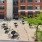 photo of outdoor seating with tables