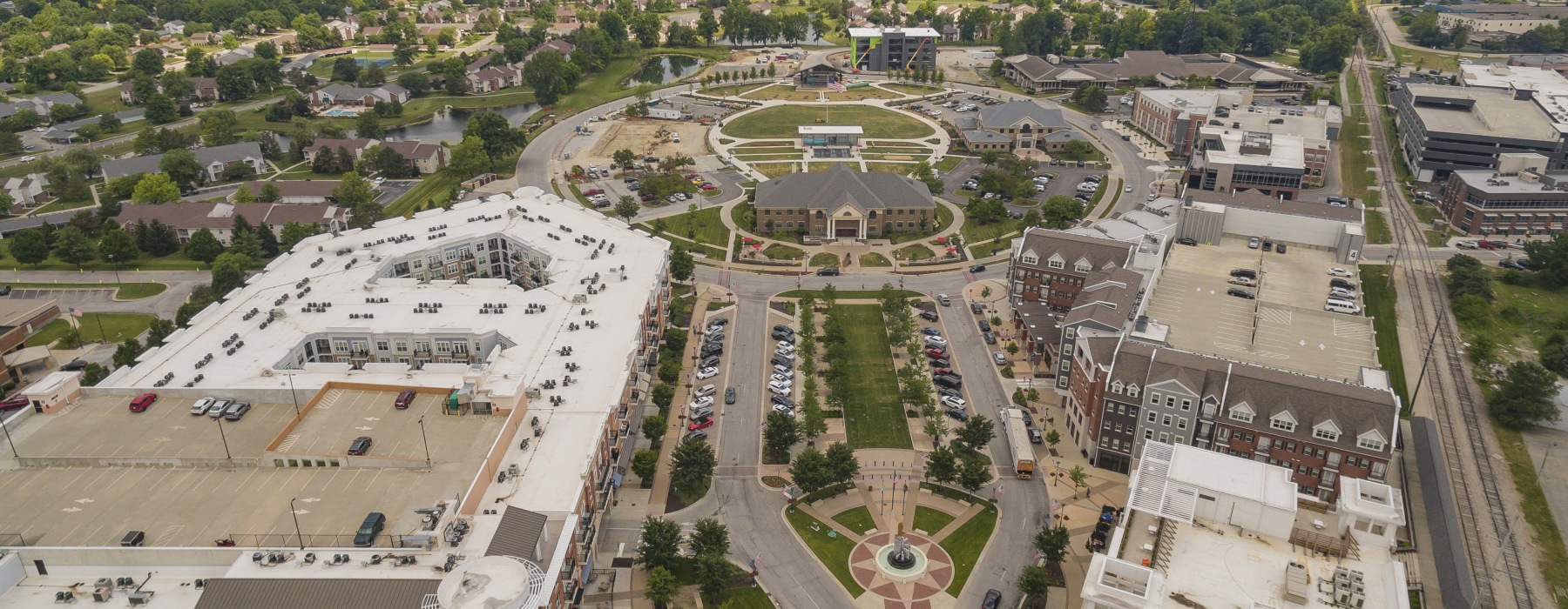 Aerial view of The Flats at Switch in Fishers