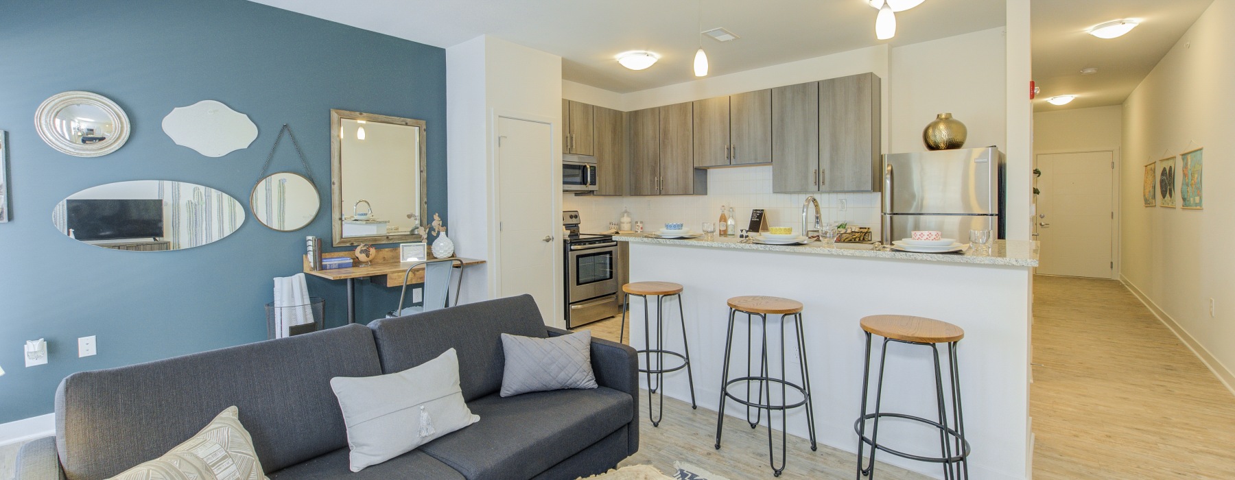 Apartment with kitchen and living room