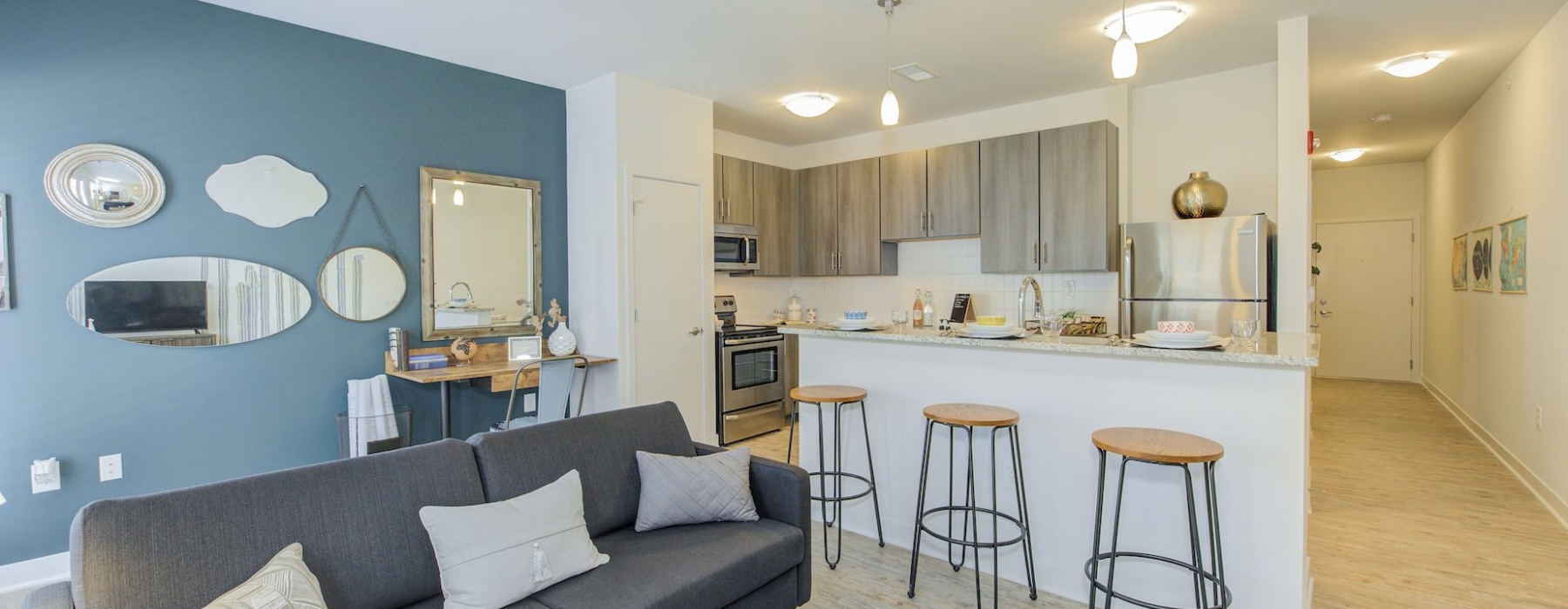 Apartment with kitchen and living room